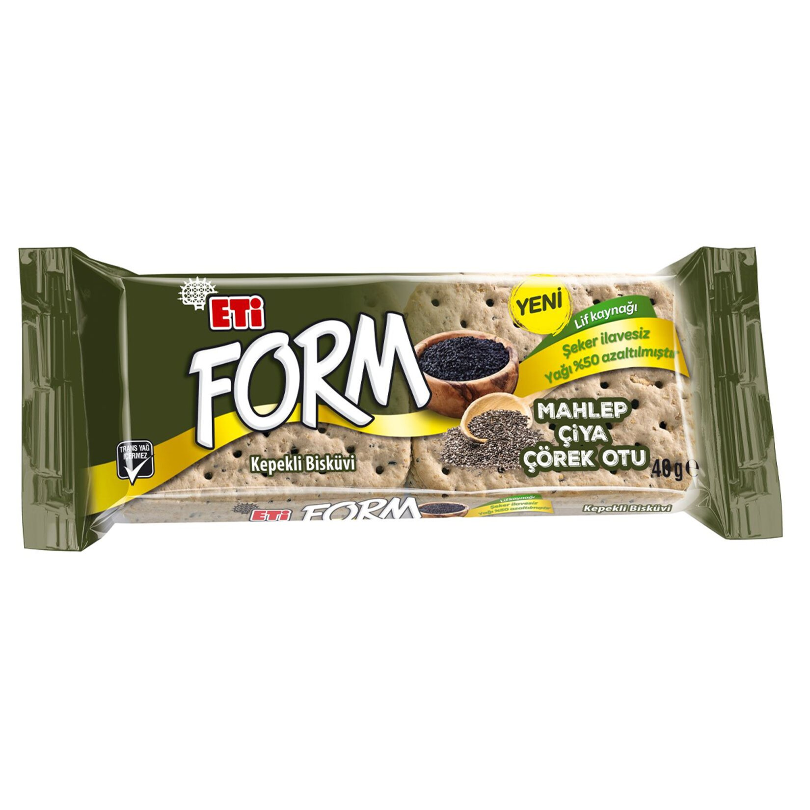 ETİ FORM MAHLEP CHİALI ÇÖREKOTLU KEPEKLİ BİSKÜVİ 40G