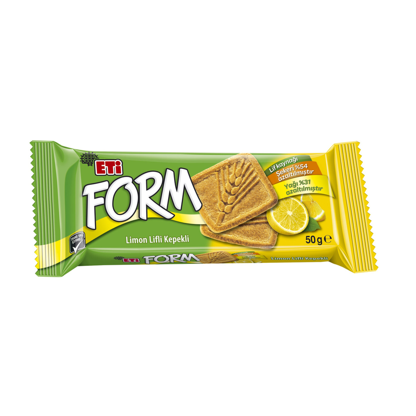 ETİ FORM LİMON LİFLİ KEPEKLİ BİSKÜVİ 50 G