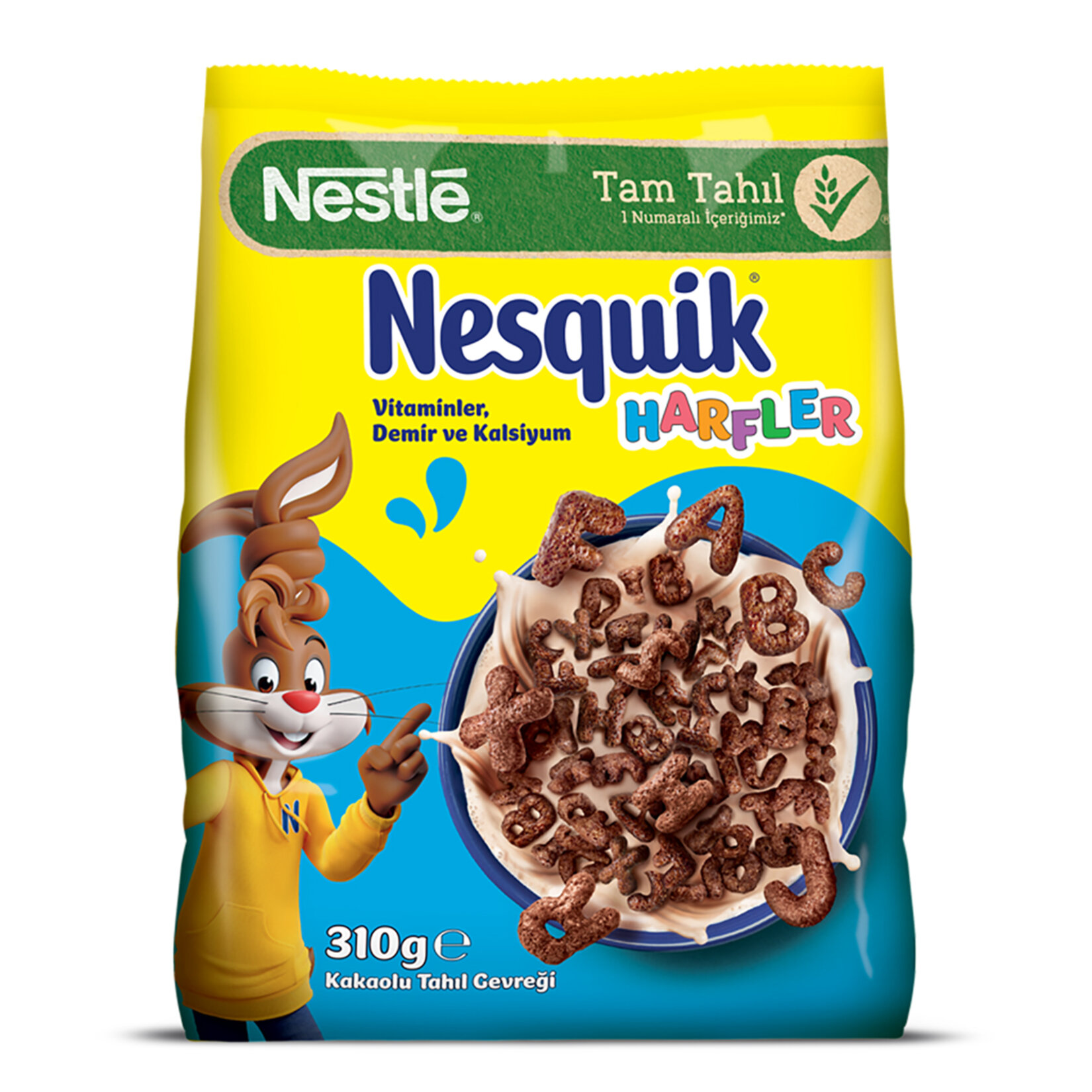 NESTLE NESQUİK HARFLER KAKAOLU BUĞDAY VE MISIR GEVREĞİ 310 G