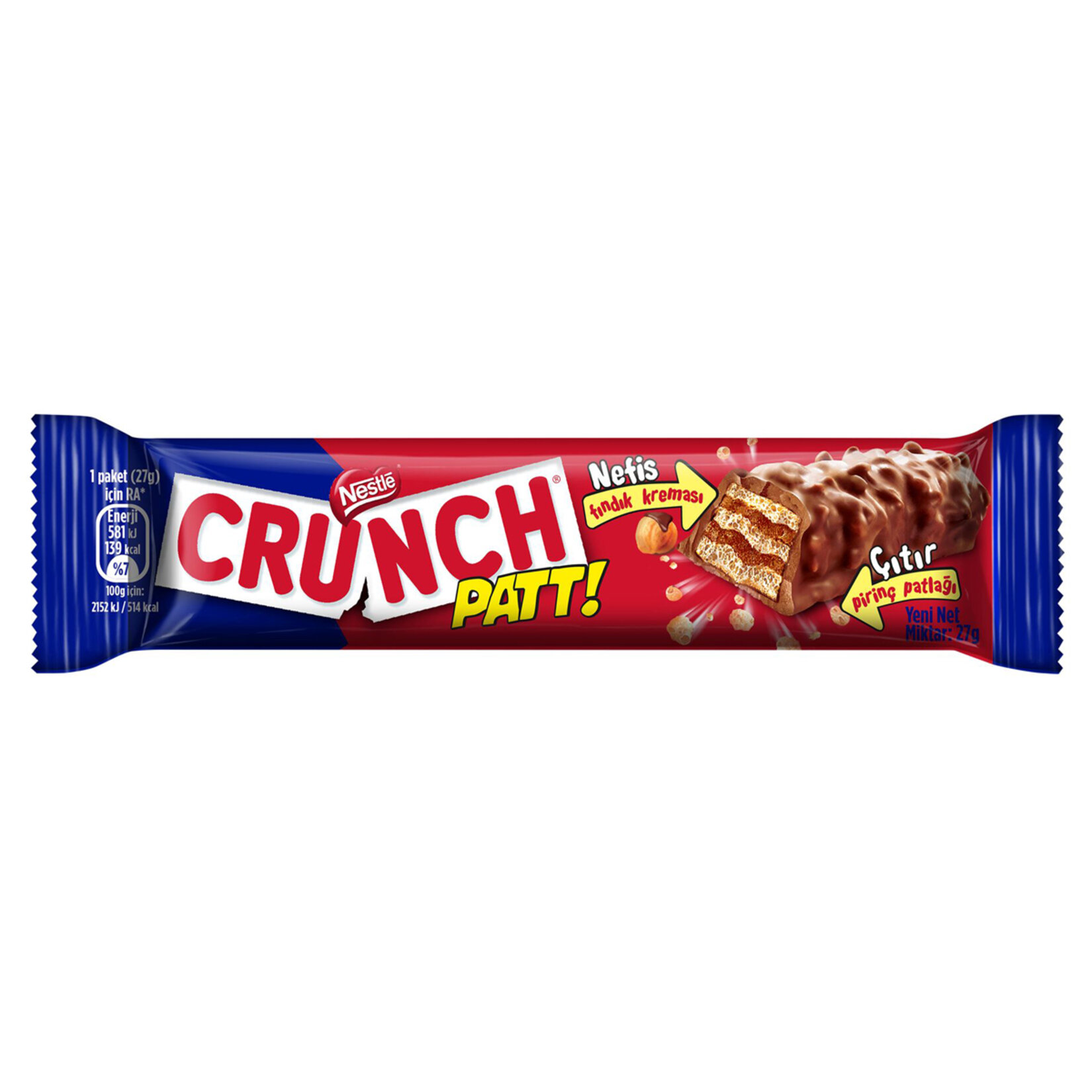 NESTLE CRUNCH PATT PİRİNÇ FINDIK KREMALI GOFRET 27 G