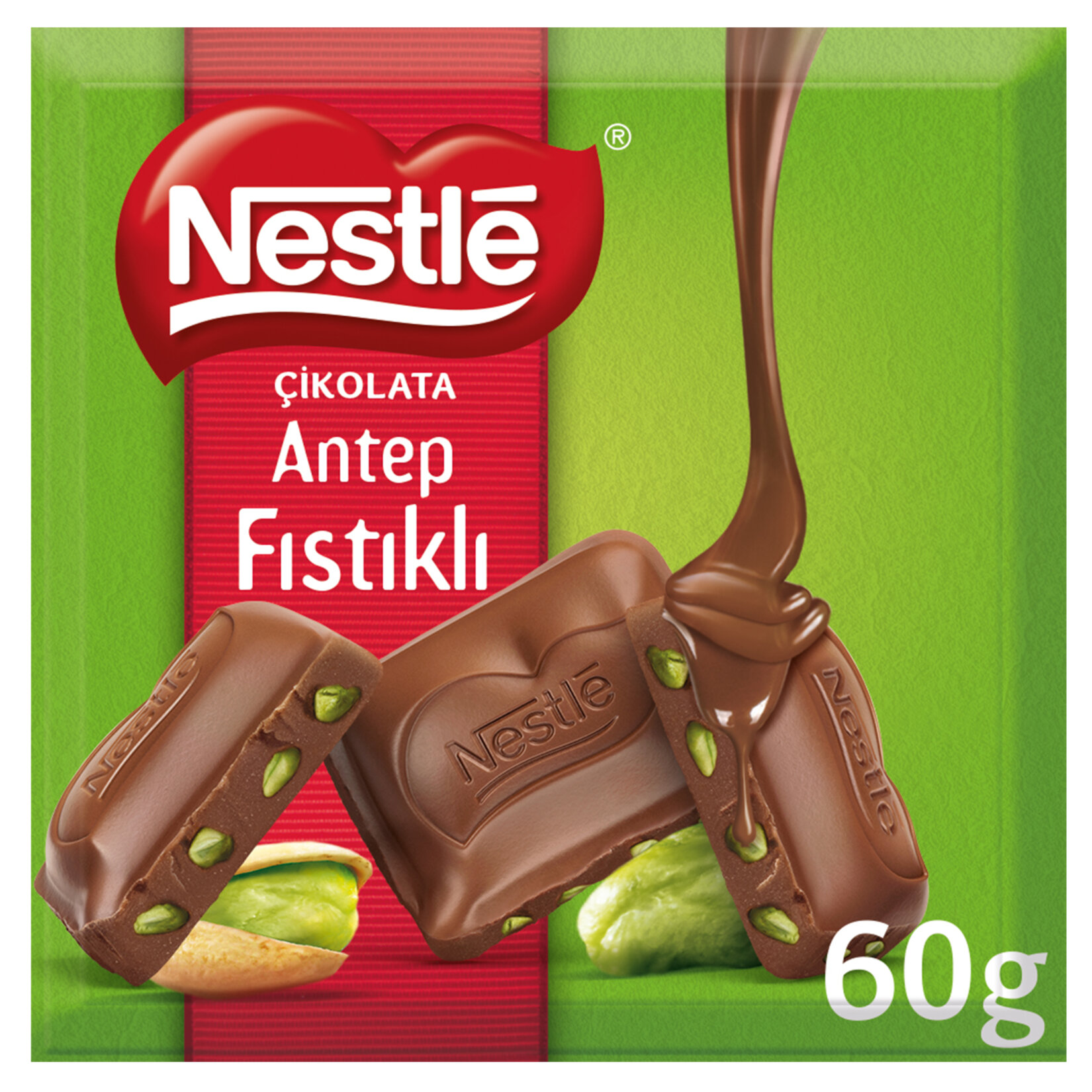 NESTLE ANTEP FISTIKLI SÜTLÜ KARE ÇİKOLATA 60 G