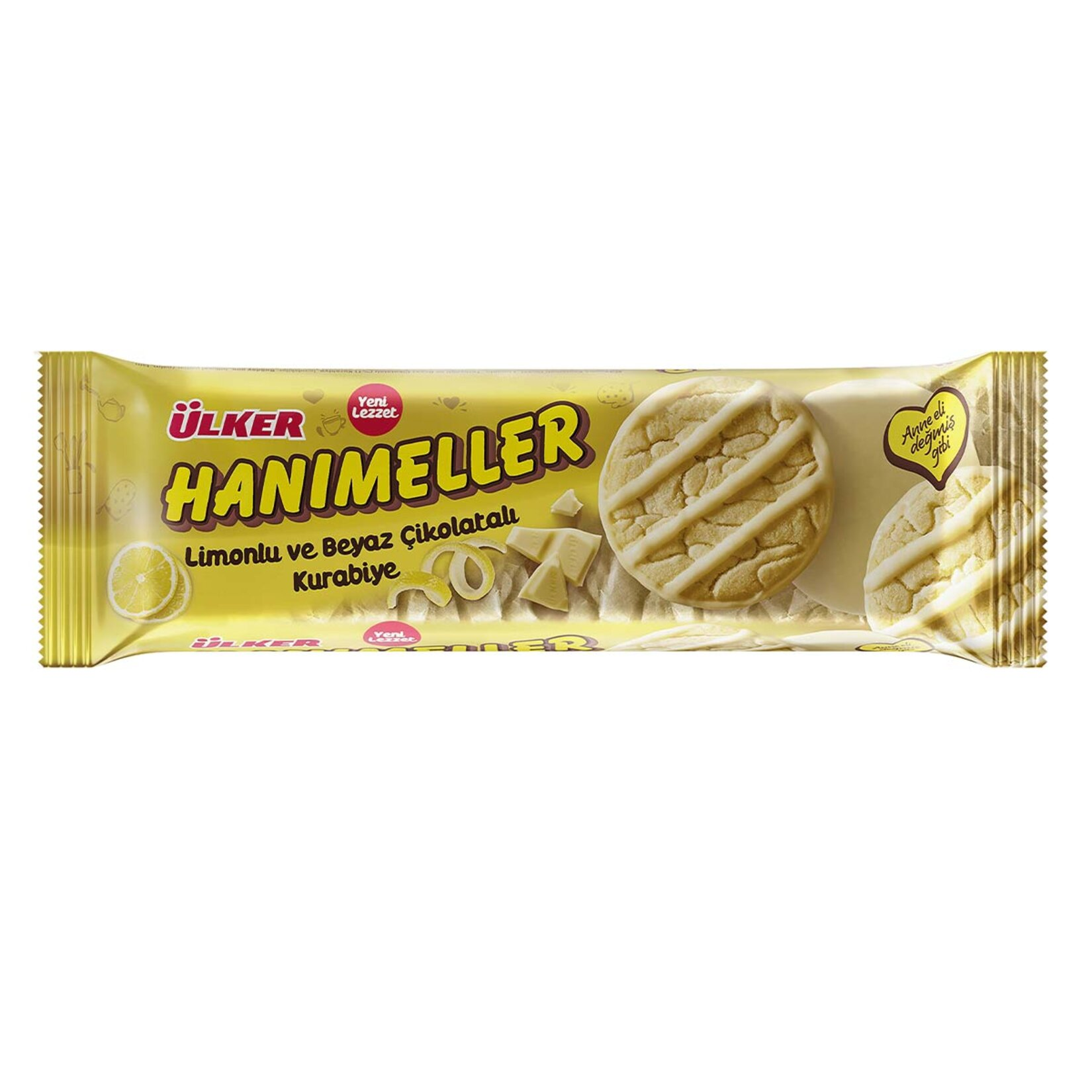 ÜLKER HANIMELLER LİMONLU & BEYAZ ÇİKOLATALI KURABİYE 138 G