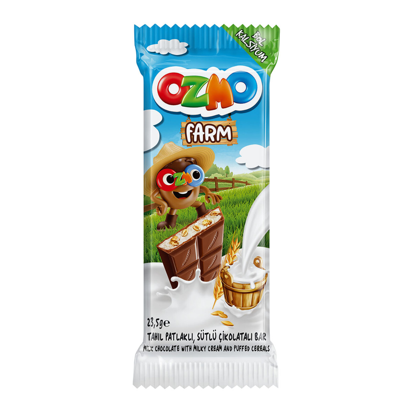 OZMO FARM TAHIL PATLAKLI SÜTLÜ ÇİKOLATA BAR 23,5 G