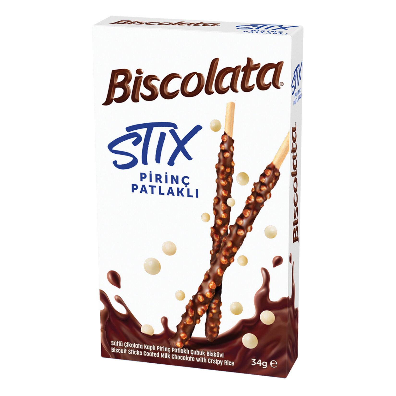 BİSCOLATA STİX PİRİNÇ PATLAKLI 34 G