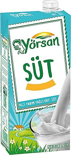 YÖRSAN YARIM YAĞLI SÜT 1L