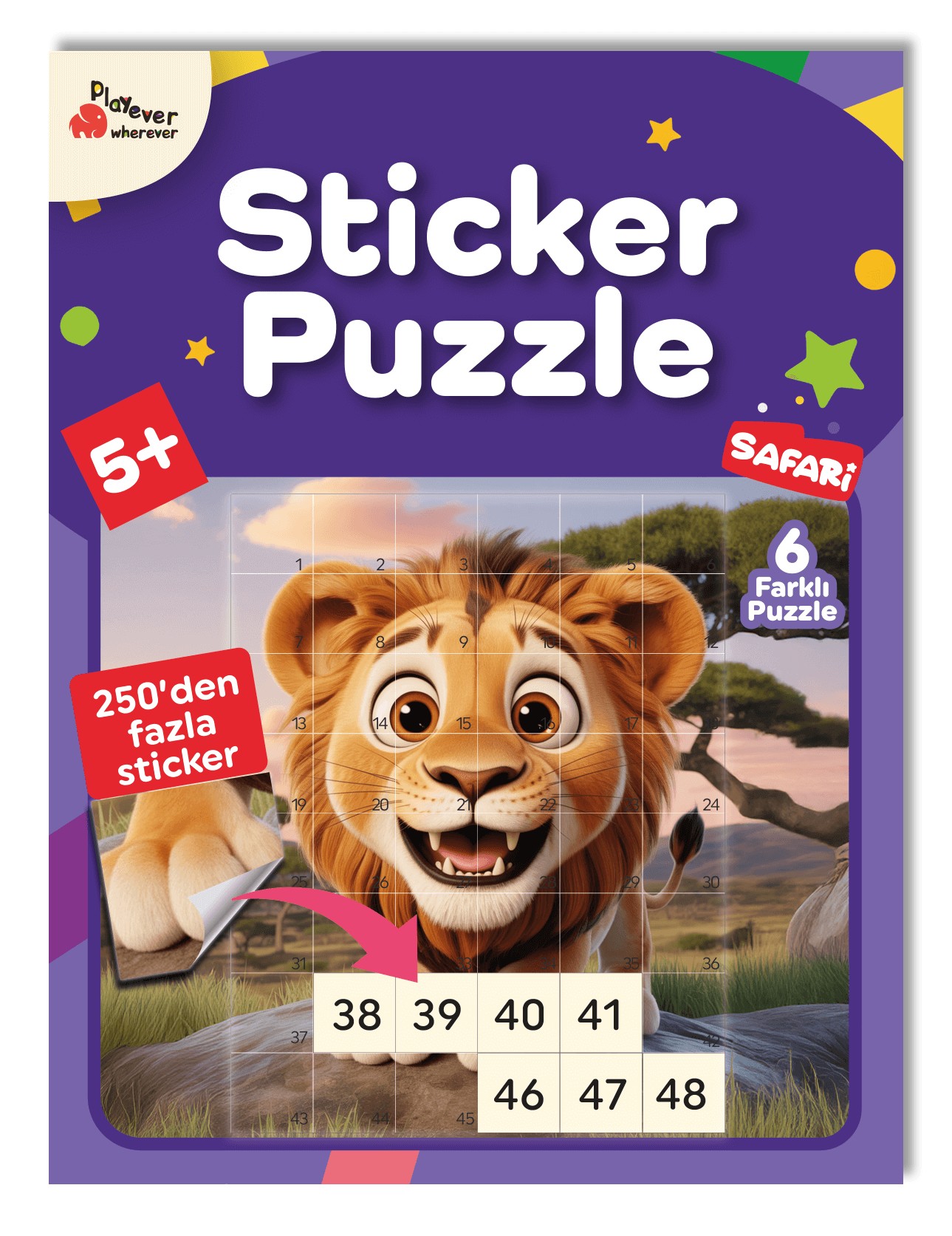 Sticker Puzzle - Safari - Çıkartmalı Yapboz Etkinlik Kitabı