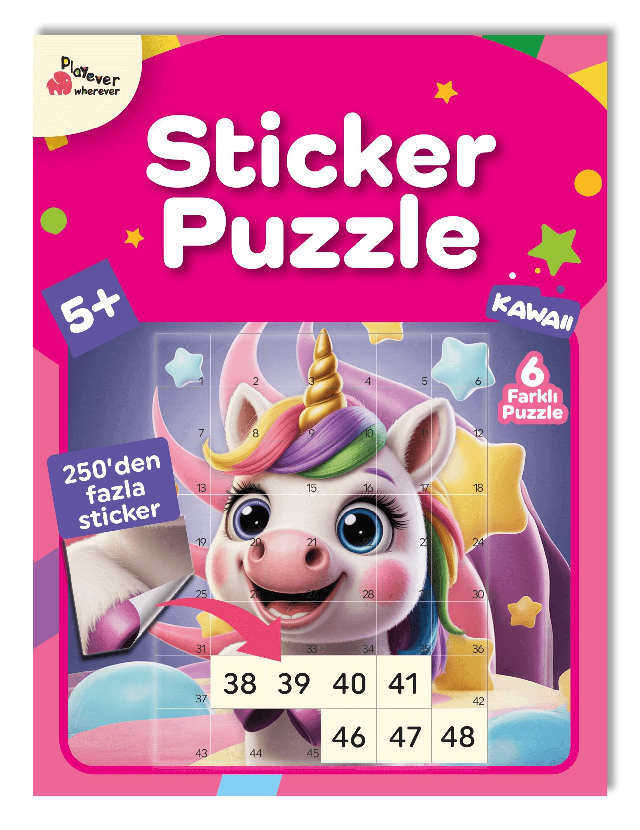 Sticker Puzzle - Kawaii - Çıkartmalı Yapboz Etkinlik Kitabı