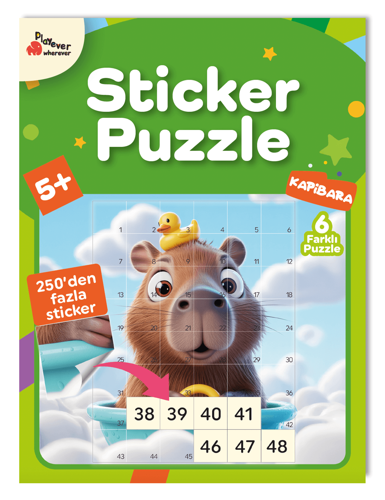 Sticker Puzzle - Kapibara - Çıkartmalı Yapboz Etkinlik Kitabı