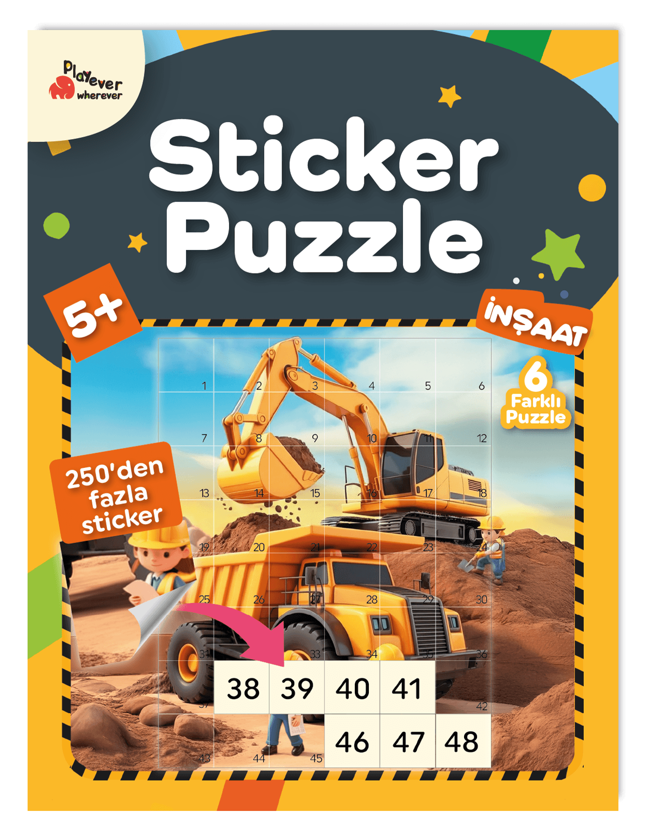 Sticker Puzzle - İnşaat  - Çıkartmalı Yapboz Etkinlik Kitabı