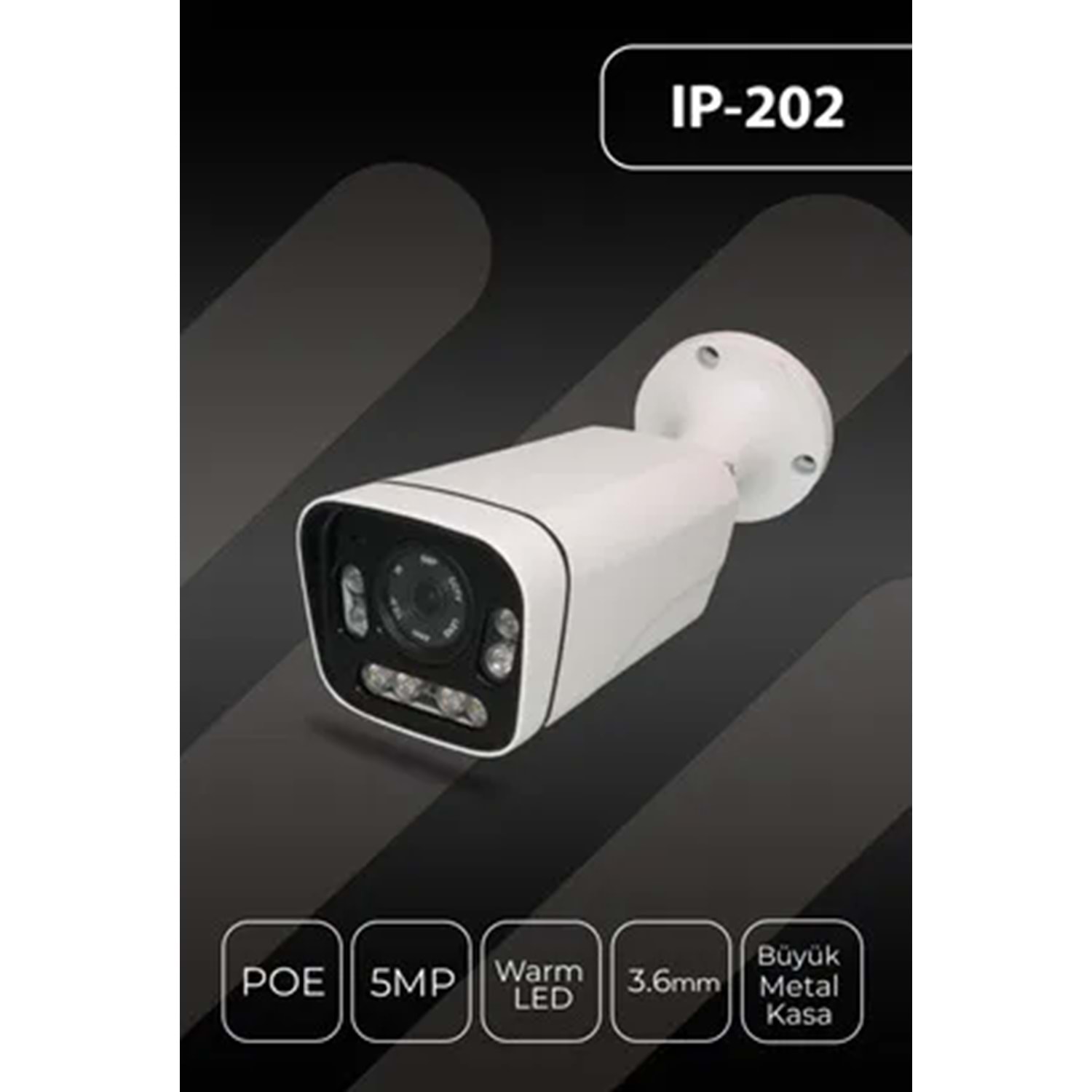 Bullet Kamera IP 5MP Gece görüşü Renkli Poeli Warmled