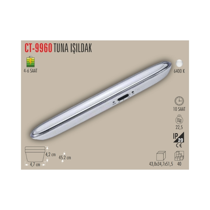 CATA Işıldak Şarjlı 60 Ledli