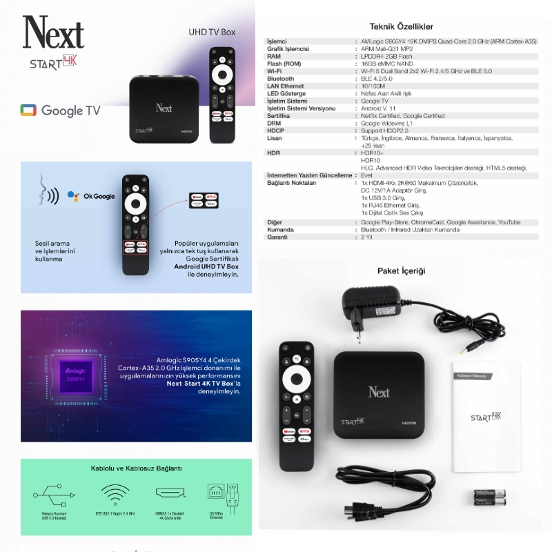 NEXT Start 2/16 4K Ultra HD Android BOX Google 114085