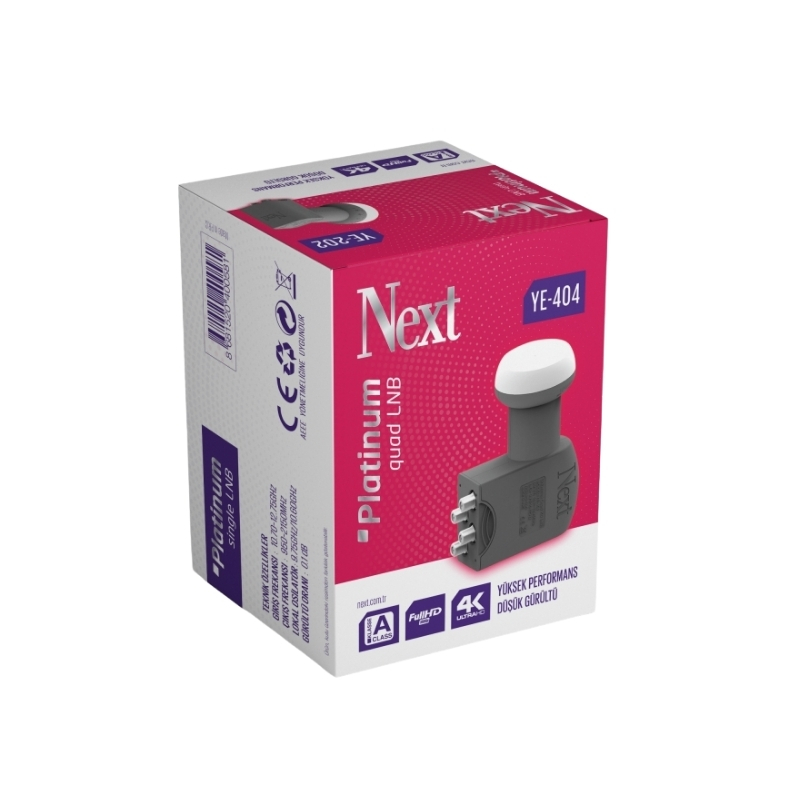 NEXT LNB Dörtlü Platinum YE-404 0.1db 3D 4K Next