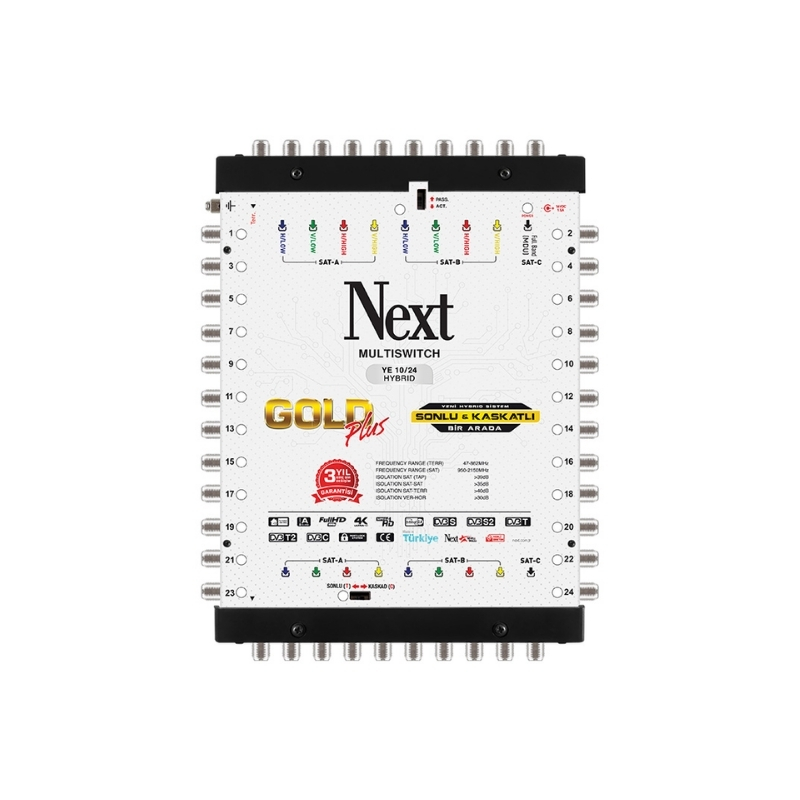 NEXT YE-10/24 Hybrid Sonlu ve Kaskatlı Bir Arada Gold Plus Multiswitch Uydu Santrali 130031