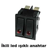 İkili Led Işıklı Anahtar 6 Bacaklı