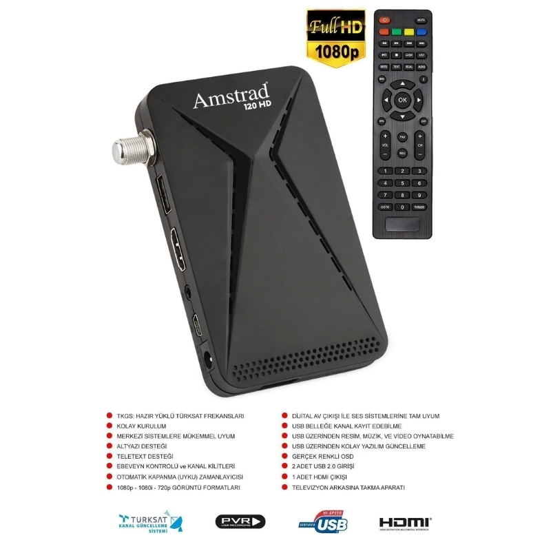 AMSTRAD 120HD Mini Full Hd Uydu Alıcısı