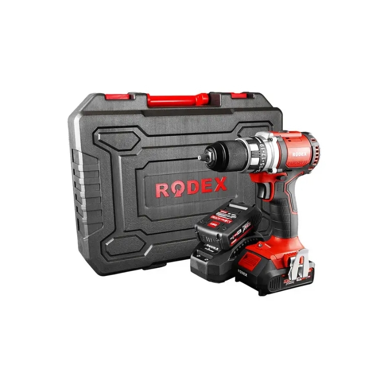 RODEX Akülü Matkap Kömürsüz 13mm 80Nm Tork 2 Vites 20V 2*2A Akü+Şarj Aleti