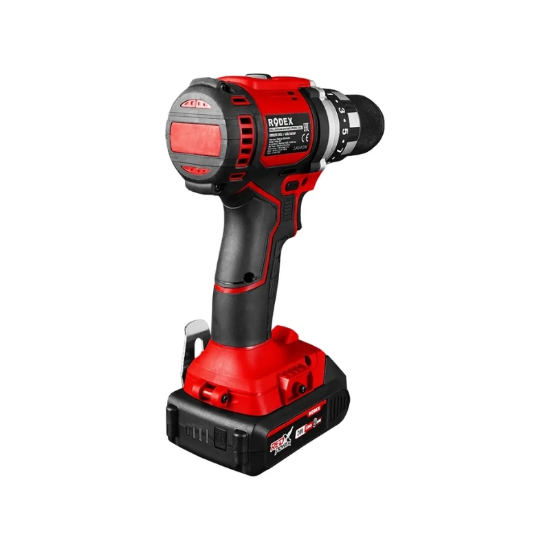 RODEX Akülü Matkap Kömürsüz 13mm 80Nm Tork 2 Vites 20V 2*2A Akü+Şarj Aleti