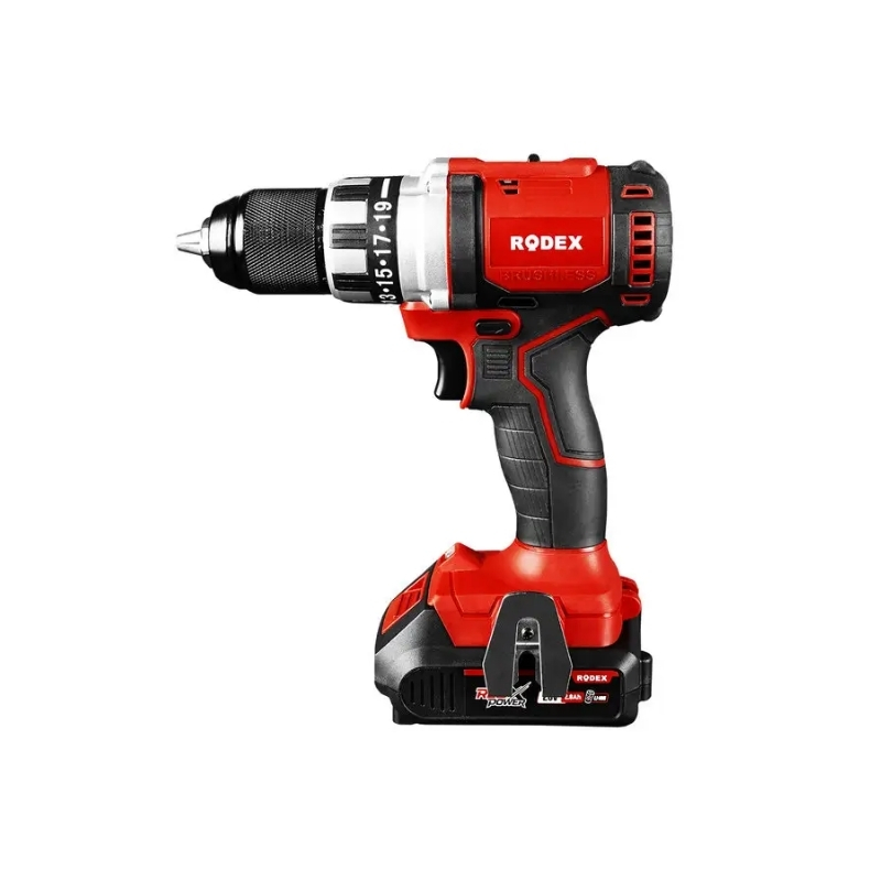 RODEX Akülü Matkap Kömürsüz 13mm 80Nm Tork 2 Vites 20V 2*2A Akü+Şarj Aleti