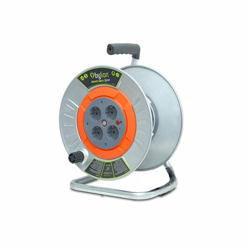 BYLİON Kablo Makarası Metal 4Mf Prizli 50m Kapasiteli Kablosuz MME-10000-F