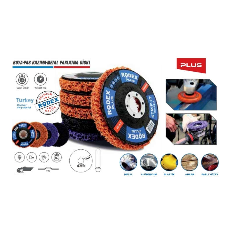 RODEX Metal Parlatma Diski Turuncu 115mm Göbek Çapı (5/10/50)