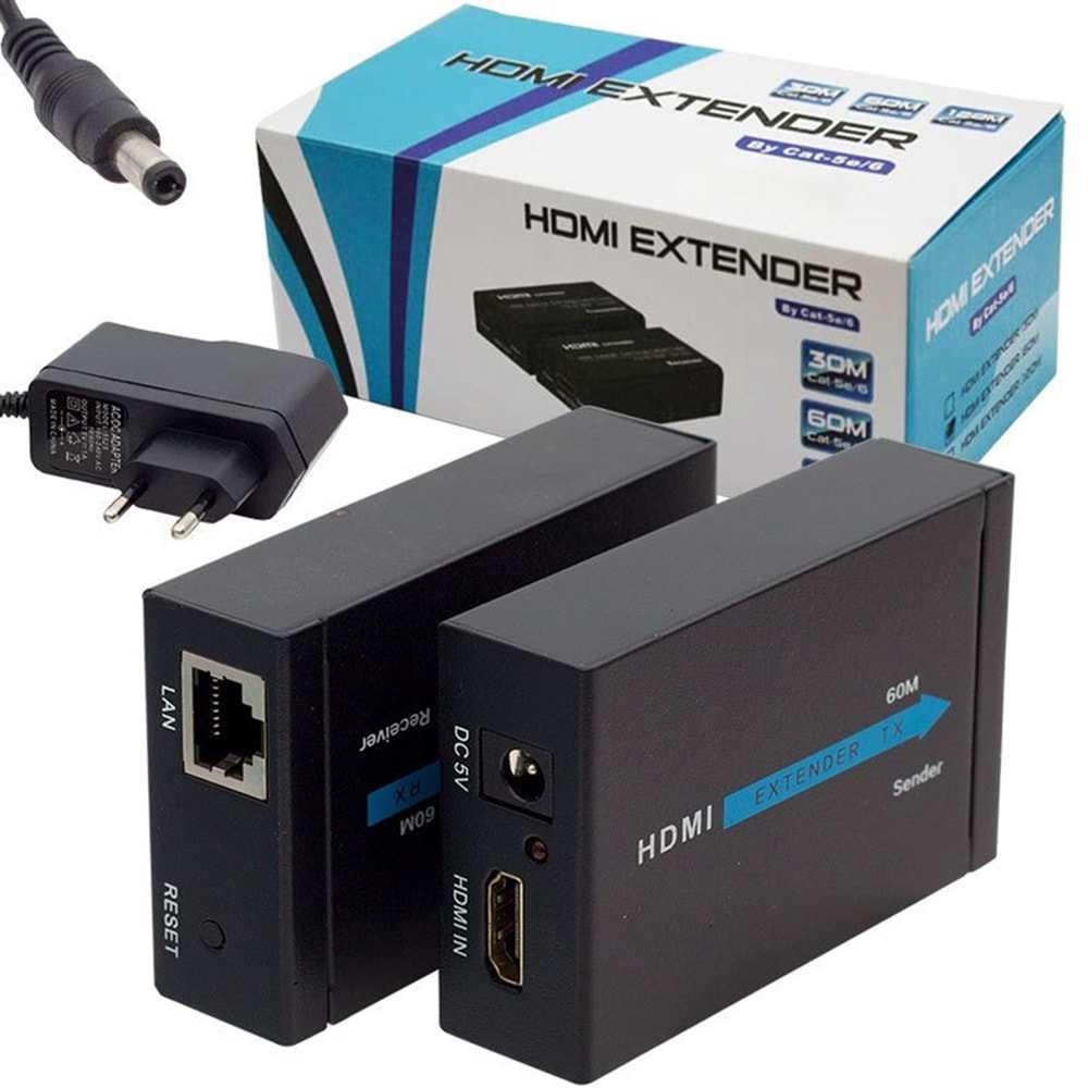 REWEL Hdmi To Cat5-Cat6 Extender 60 Metre Uzatıcı 442031