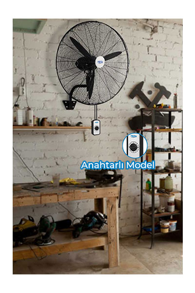 HİMS Turbo Duvar Sanayi Tipi Vantilatör 75cm Kablolu Anahtarlı