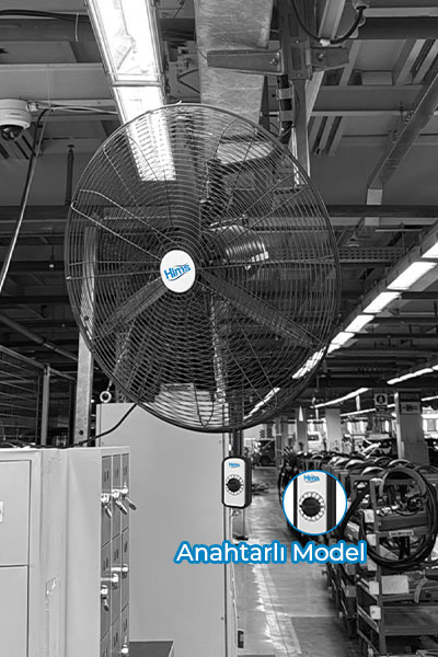 HİMS Turbo Duvar Sanayi Tipi Vantilatör 75cm Kablolu Anahtarlı