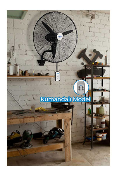 HİMS Turbo Duvar Sanayi Tipi Vantilatör 75cm Kumandalı