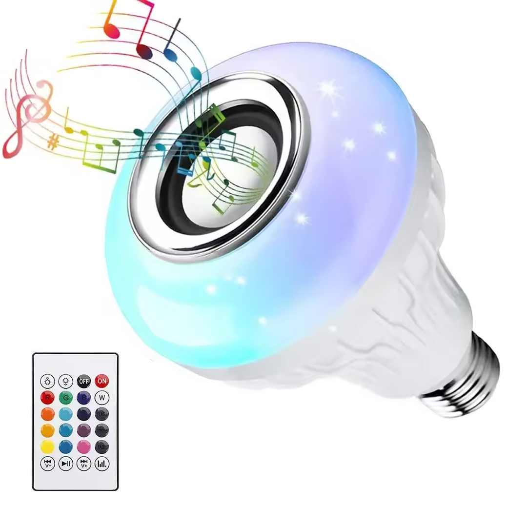 Çok Renkli Disko Ampulü 360° Bluetooth Kumandalı Hoparlörlü E27