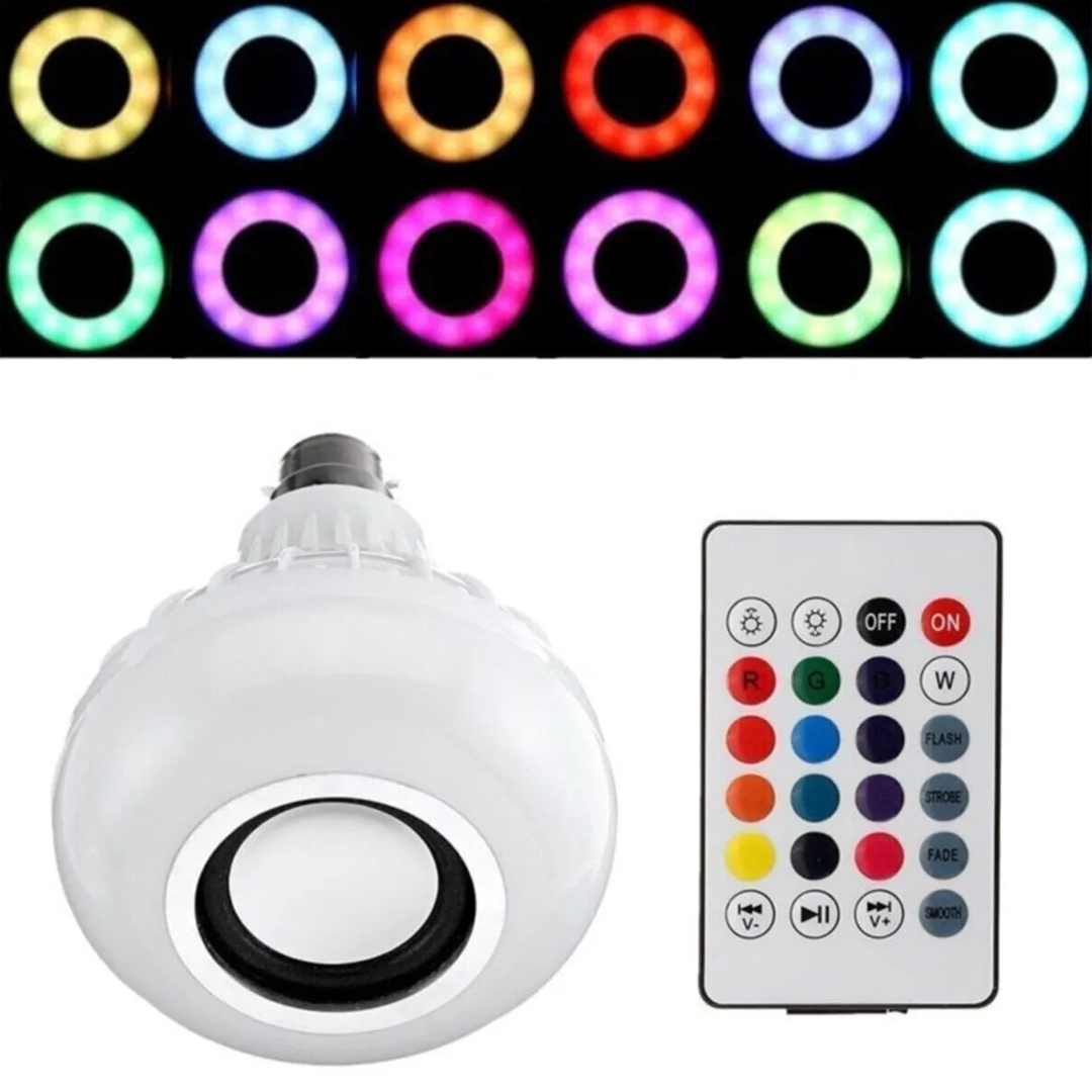 Çok Renkli Disko Ampulü 360° Bluetooth Kumandalı Hoparlörlü E27