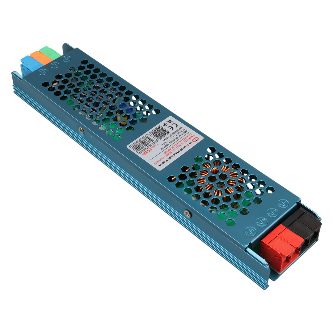 POWERMASTER PM-26831 Plus 12V 12.5A 150W Slim Metal Kasa Adaptör 238x50x23mm