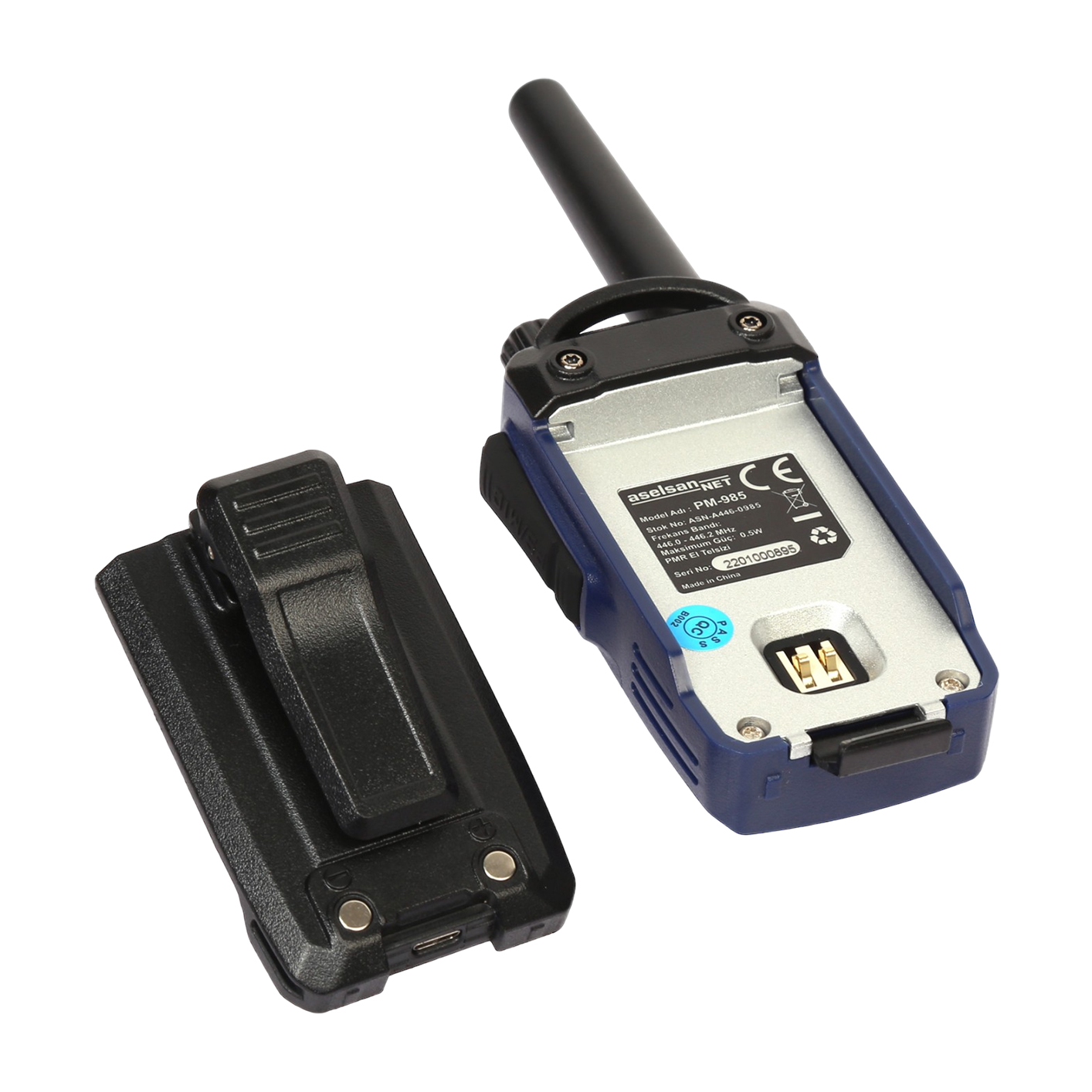 ASELSAN PM-985 PMR Pil ve Şarj Dahil İkili El Telsizi (12 KM)(16 Kanal + 121 Alt Kanal)
