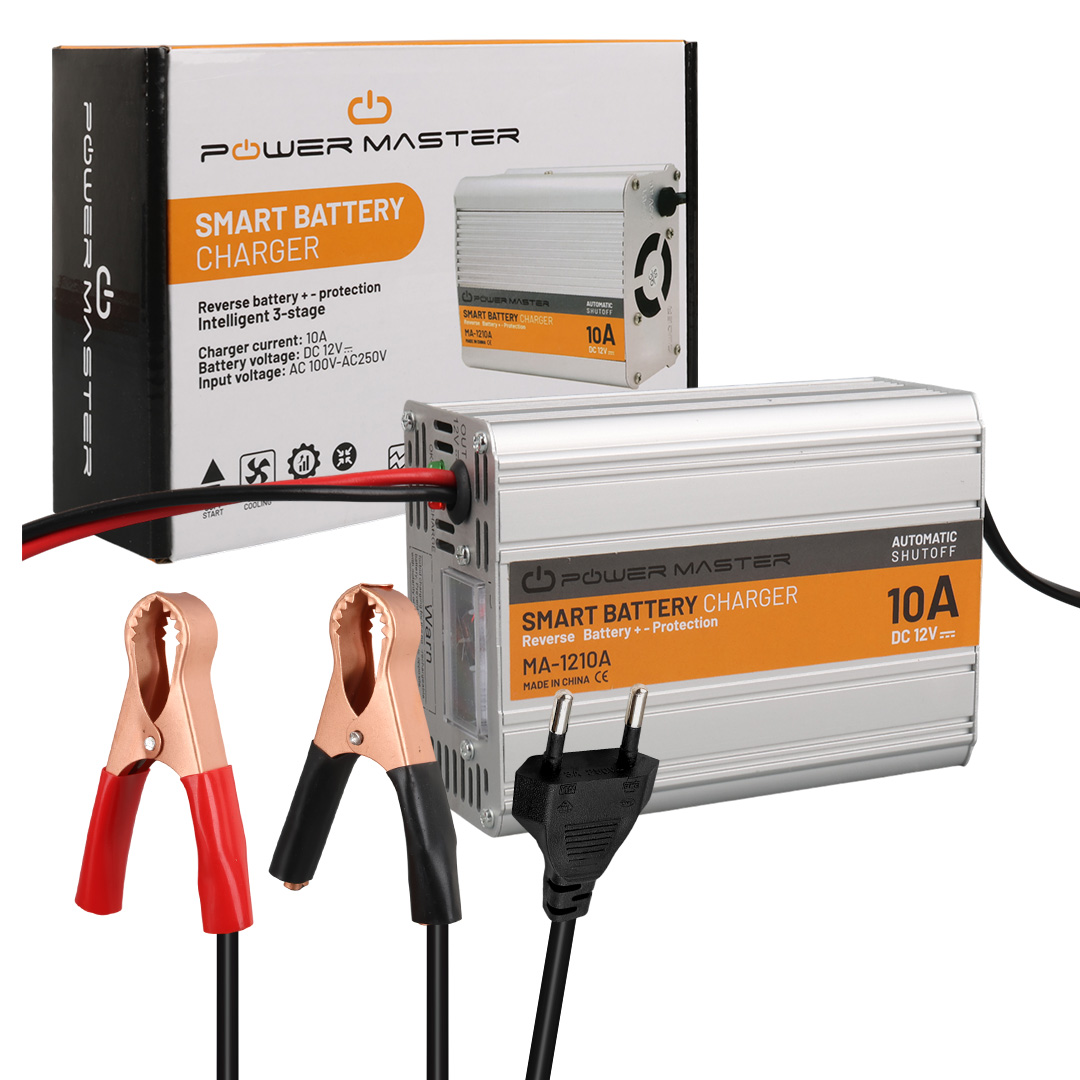 MA-1210A 12 Volt - 10 Amper Akıllı Hızlı Akü Şarj Cihazı Aanalog Amper Göstergeli 125X90X55MM