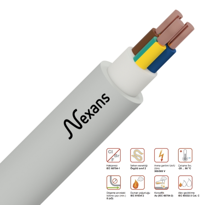 NEXANS Nhxmh Kablo 052Xz1-U 5*2,5 mm2 Makara