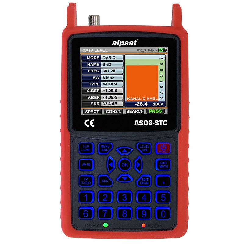 ALPSAT AS06-STC 6 HD Slim Görüntülü Uydu Bulucu + Kamera Test Cihazı