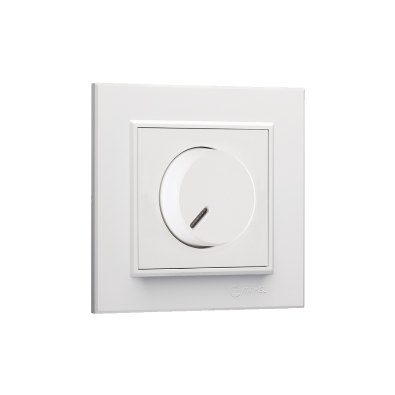 MAKEL Dimmer 600W Beyaz Karea (Çerçeveli)