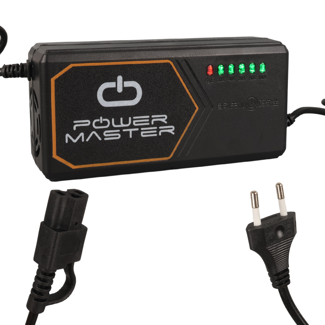 POWERMASTER PM-31801 60 VOLT - 20 Amper IEC C15 Dişi Uçlu Göstergeli Elektrikli Bisiklet Şarj Akü Cihazı (ADJ160-01)