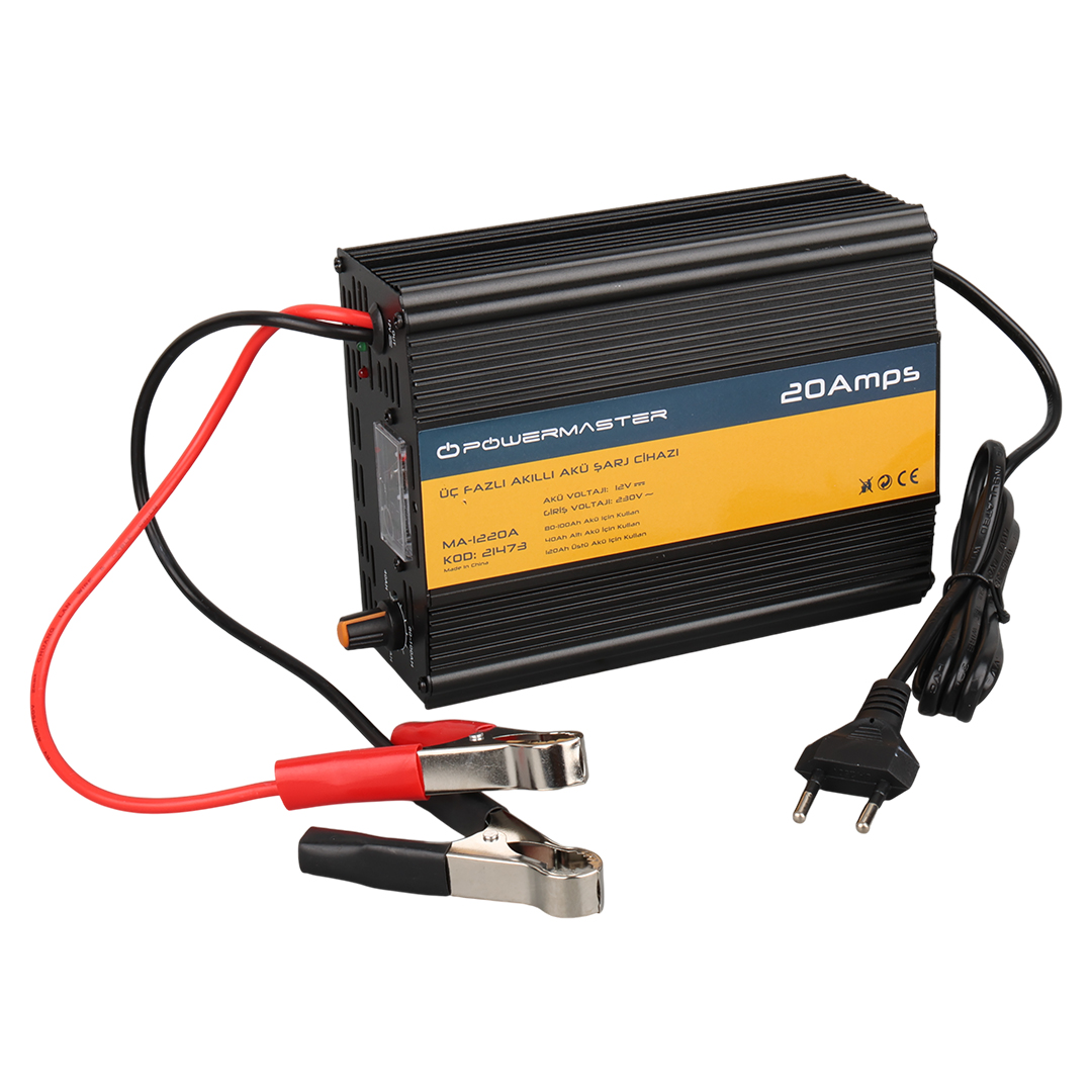 POWERMASTER MA-1220A 12 Volt - 20 Amper Akıllı Kuru - Asit - Jel Akü Şarj Cihazı