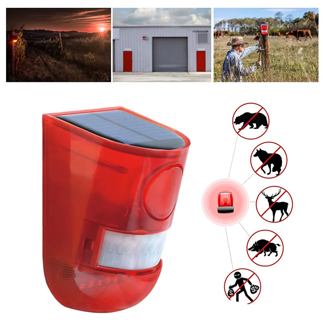 PM-26943 Solar Hareket Sensörlü Hayvan Kovucu Alarm Cihazı 129 dB