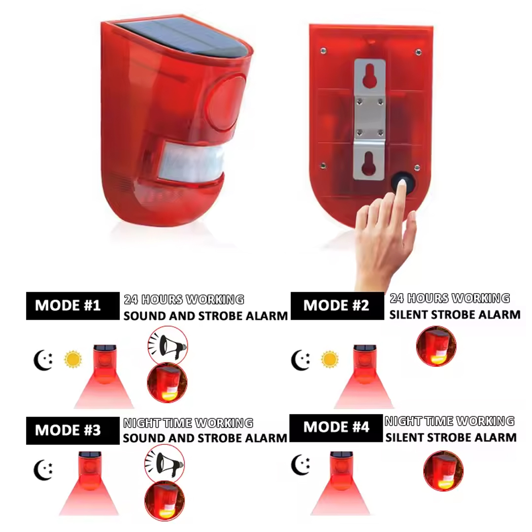 PM-26943 Solar Hareket Sensörlü Hayvan Kovucu Alarm Cihazı 129 dB