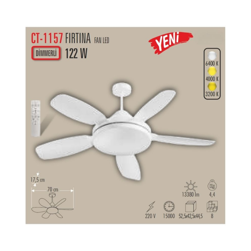 CATA Fırtına Fan Led CT-1157