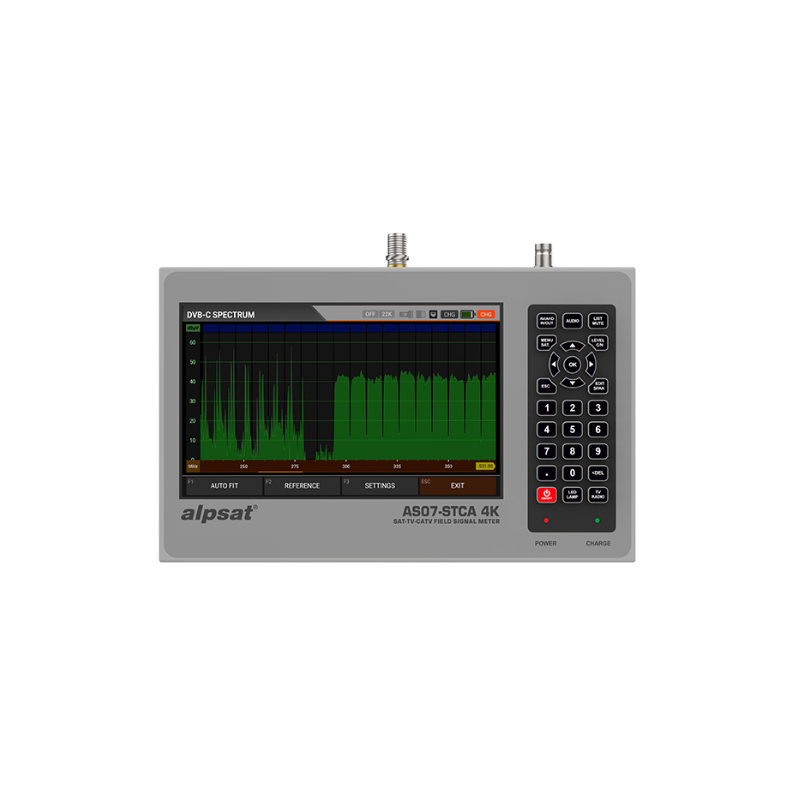 ALPSAT Satfinder AS07-STCA 4K DVB S-S2/T-T2/C/J.83/ISDB-T Görüntülü Uydu Bulucu + Kamera Test Cihazı