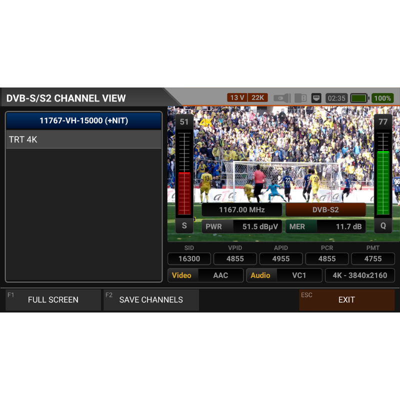 ALPSAT Satfinder AS07-STCA 4K DVB S-S2/T-T2/C/J.83/ISDB-T Görüntülü Uydu Bulucu + Kamera Test Cihazı