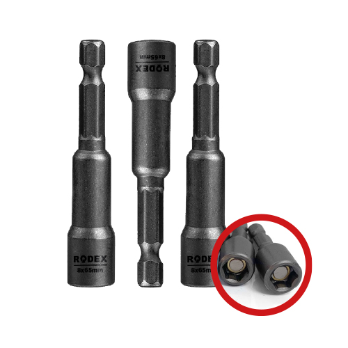 RODEX Manyetik Somun Adaptörü 10x65mm 5 Li Paket