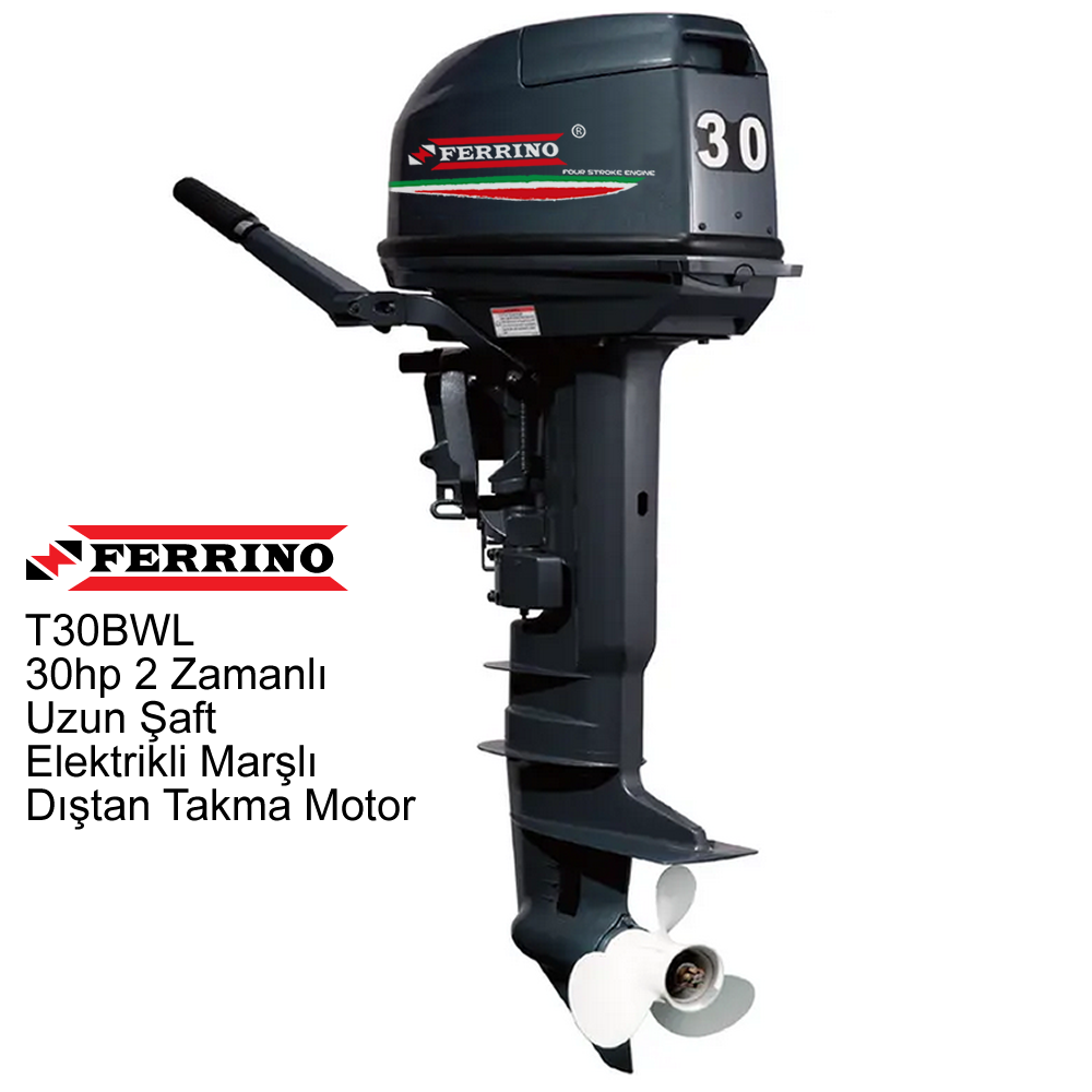 Ferrino 30Hp Dıştan Takma Motor (Model:T30BWL-R) Uzun Şaft Marşlı