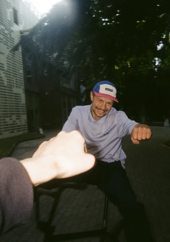 9 Volodya smiles after landing 180 table