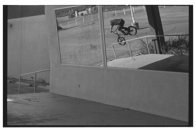 Garrett enjoying a SD abandoned weekday spot with a quick hanger.