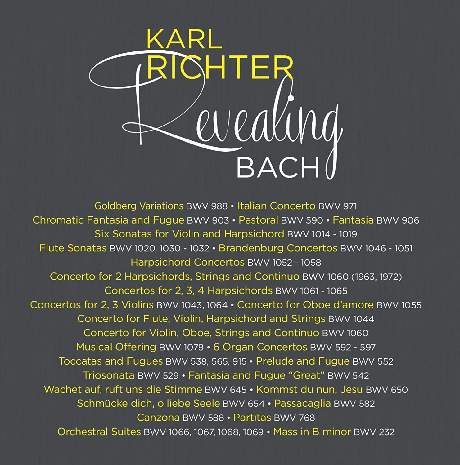 Richter Karl (Direttore) Revealing Bach (Box18Cd) Cd | Discoteca