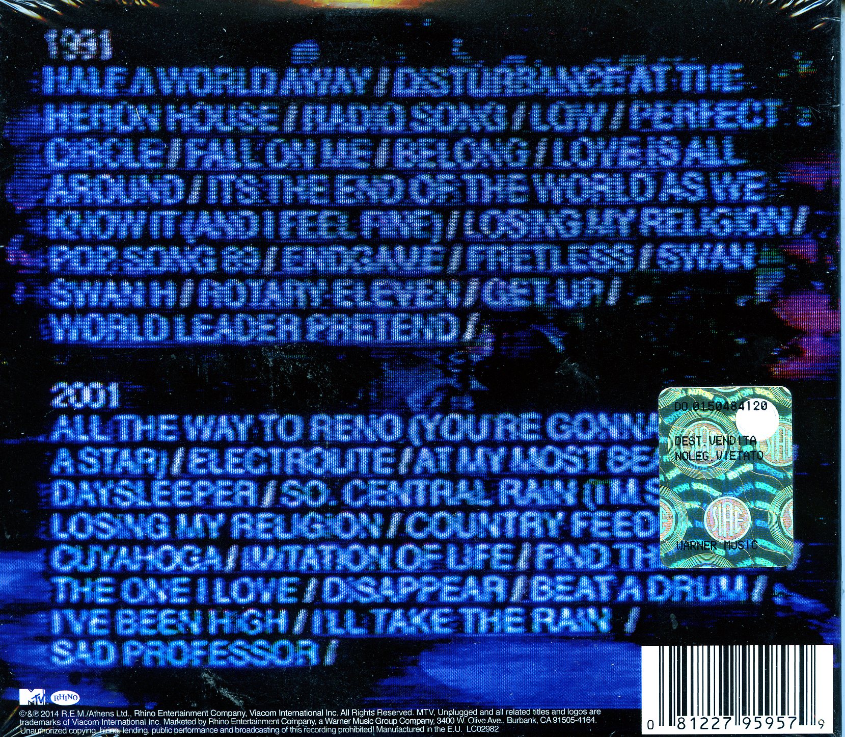 R.E.M. Mtv Unplugged Cd | Discoteca Laziale